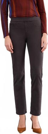 FDJ Pull-On Straight Ankle Denim Jeans In Rich Brown