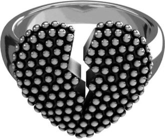 John Richmond Anello Cuore Spezzato - Dames - Ringen - Grijs - ONE Size - Accessoires
