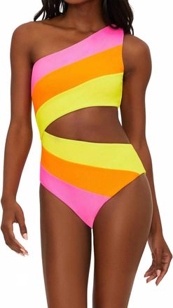Beach Riot Joyce One Piece Bikini In Soleil Colorblock