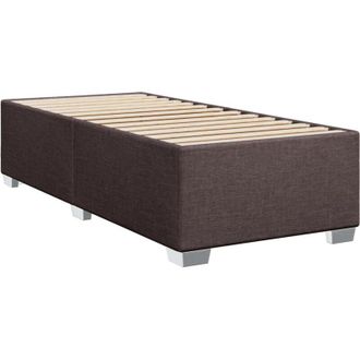 vidaXL Vidaxl - Estructura De Cama Sin Colch&oacute;n Tela Marr&oacute;n Oscuro 100x200 Cm