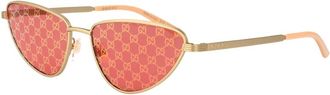 Gucci Stijlvolle Zonnebril - Dames - Accessoires - Geel - Maat: 57 MM