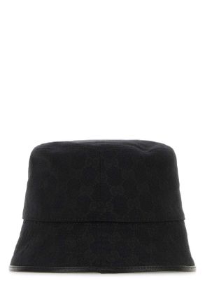 Gucci Womens Gg Fabric Bucket Hat Blackblack Cappelli