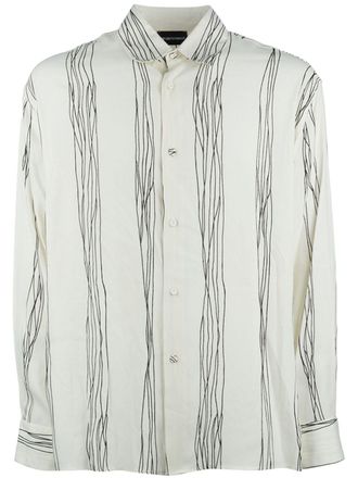 Emporio Armani stripe-print shirt - White