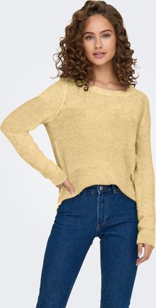 Only Strickpullover ONLY ONLGEENA XO L/S PULLOVER KNT NOOS, Damen, Gr. XL, sunlight, Strick, Obermaterial: 65% Polyacryl, 35% Polyamid, unifarben, regular 