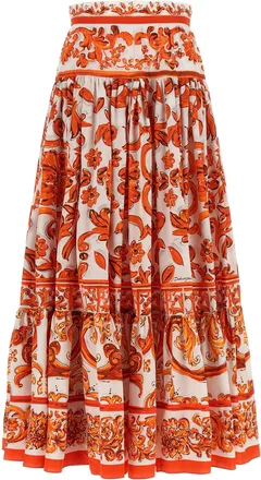 Dolce & Gabbana Orange Cotton Mini Womens Skirt