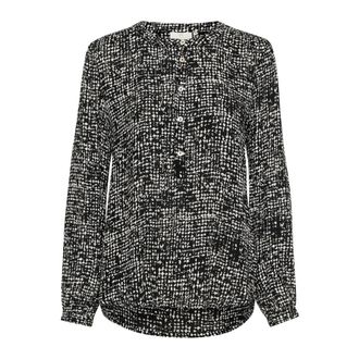 Kaffe Blusa de lunares gr&aacute;ficos con cuello mao - Blouses & Shirts - Mujer - Negro - S