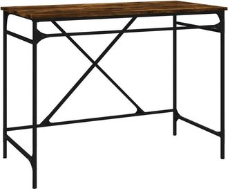 vidaXL Vidaxl - Desk Smoked Oak 100x50x75 cm Engineered Wood and Iron