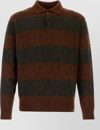 Etro embroidered wool polo shirt