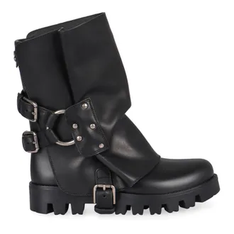 Dolce & Gabbana Ankle Boots, female, Black, Size: 6 US Rubber and Calfskin Ankle Boots