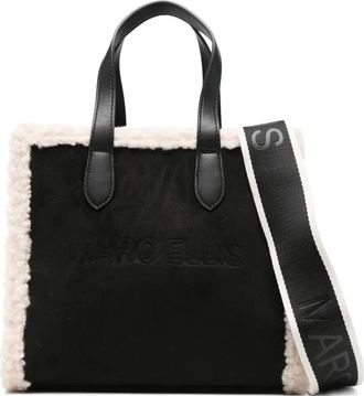 Marc Ellis Buby shearling-trim shoulder bag - women - Calf Suede/Lamb Shearling - One Size - Black