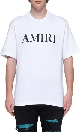 Amiri Mens Cotton T-Shirt (logo) White T-Shirts And Polos