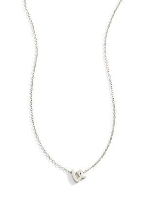 Mint & Lily Tiny Script Initial Necklace in Letter V at Nordstrom
