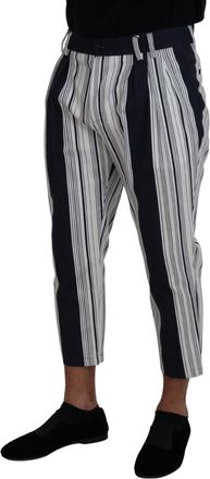 Dolce & Gabbana Cotton Striped Trousers - White