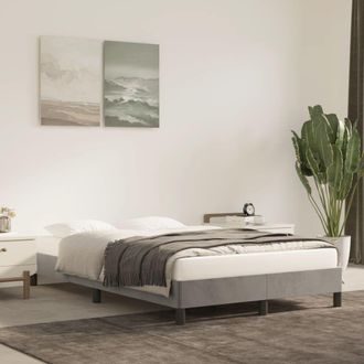 vidaXL Vidaxl - Estructura De Cama Sin Colch&oacute;n Terciopelo Gris Claro 120x200 Cm