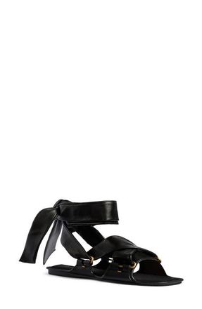 Khaite Boden Ankle Tie Sandal in Black at Nordstrom, Size 7.5Us