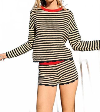 Ciao Lucia Fava Stripe Crochet Short In Multi