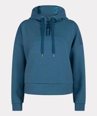 Esqualo Womens Sweater Short Hoodie In Petrol