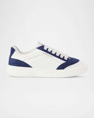 Casablanca Del Mar Colorblocked Suede Low-Top Sneakers