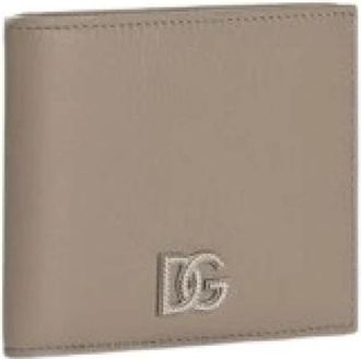 Dolce & Gabbana Calfskin Portemonnee met Logo - Heren - Portefeuilles - Grijs - ONE Size - Leer - Accessoires