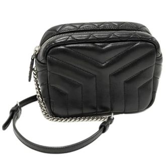 Saint Laurent Pre-owned Lou Lou Calf Shoulder Bag - Dames - Pre-owned - Zwart - Maat: ONE Size Leer