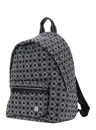 Amiri Mens Backpack Ma Quad Black Tech Fabric Backpacks