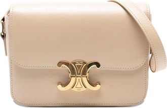 Celine 2019 Teen Shiny Calfskin Triomphe crossbody bag - Bruin