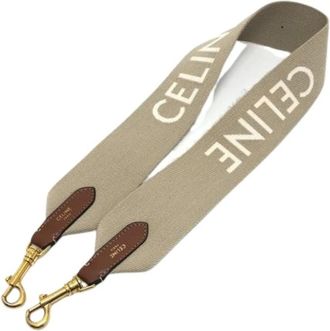 Celine Pre-owned Accessories, female, Beige, Size: ONE SIZE Pre-owned Canvas Home-Office Strap