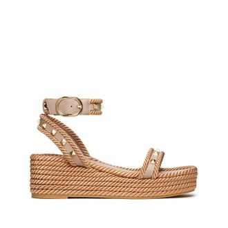 Valentino Garavani Wedges, female, Brown, 5 UK, Rockstud Flatform Sandal