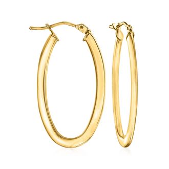 Canaria Canaria Italian 10kt Yellow Gold Oval Hoop Earrings