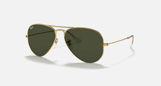Ray-Ban Mens Aviator Classic Sunglasses In Polished Arista Gold