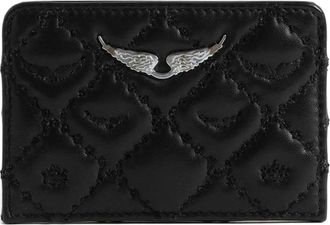 Zadig&Voltaire Portacarte trapuntato con placca logo - Nero