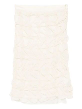 Rokh scrunched chiffon skirt - women - Polyester/Polyester - 36 - Neutrals