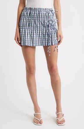 Damson Madder Este Tiered Organic Cotton Miniskirt in Navy at Nordstrom Rack, Size 10 Us / 14 Uk
