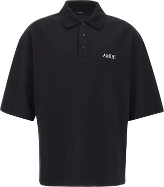 Amiri Tops, Heren, Zwart, M, Katoen, Oversized Polo