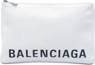 Balenciaga Pre-owned Balenciaga Leather Ville Logo Zip Pouch Ladies OID6ZAJYMB57X3T2