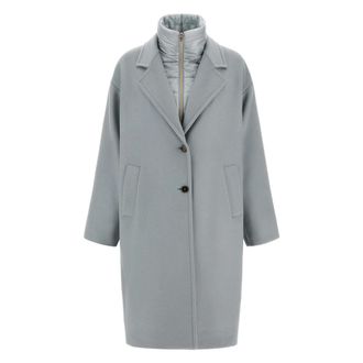 Herno Single-Breasted Coats, female, Gray, Size: L Single-Breasted Coat