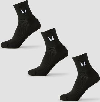 MyProtein Calcetines tobilleros de correr de MP (paquete de 3 pares) - Negros - UK 2-5