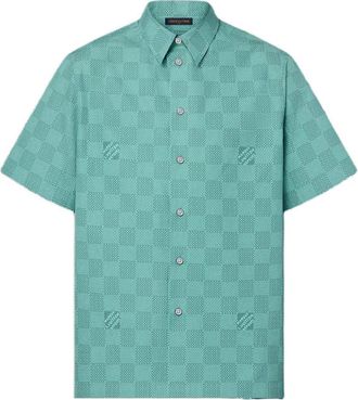Louis Vuitton Printed Cotton Shirt Teal 1AFQXX