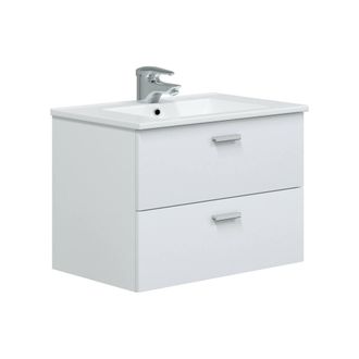 Dmora Dmora - Bajo El Armario Tico, Mueble De Ba&ntilde;o, Contenedor De Lavabo, Mueble Fregadero, 70x45 H50 Cm, Blanco Brillante