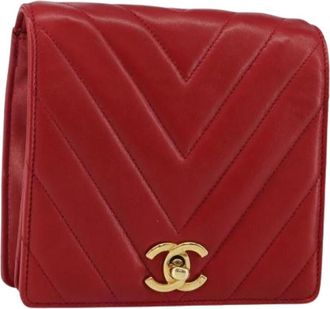 Chanel Pre-owned Mini Bags, female, Red, Size: ONE SIZE Pre-owned Leather Mini Crossbody Bag