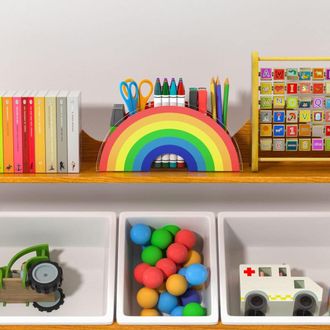 OEM Caja De Almacenamiento Acr&iacute;lica Innovadora Con Dise&ntilde;o De Arco&iacute;ris, Portal&aacute;pices De Alta Calidad, Ideal Para Profesores Y Estudiantes, Compacta Y Liger