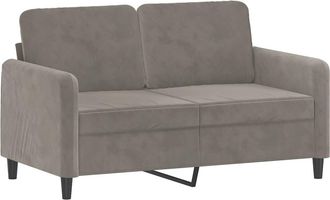 vidaXL Sof&aacute; De 2 Plazas De Terciopelo Gris Claro 120 Cm Vidaxl