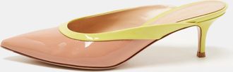 Gianvito Rossi Beige/green Patent Leather Fanny Mules