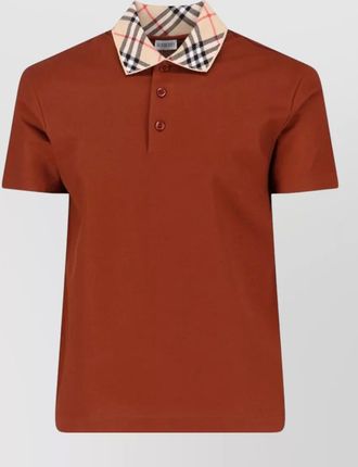 Burberry cotton check collar polo shirt