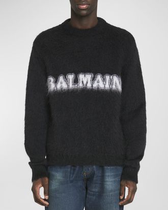 Balmain Men & apos;s Retro Brushed Mohair Sweater