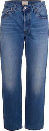 Levi's 501 90s Straight Jeans - Dames - Regular Fit Jeans - Blauw - W25 L30 - Katoen - Jeans