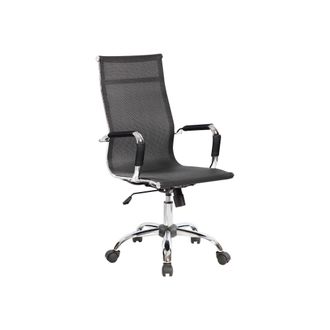 Serena Dmora - Silla De Oficina Dardit, Silla Ejecutiva Con Reposabrazos, Silla De Oficina Ergon&oacute;mica, Negro, 63x54h106/116 Cm
