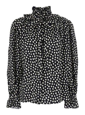 Chlo&eacute; BlackWhite Polka Dot Shirt