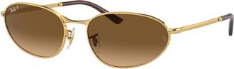 Ray-Ban RB3734 Polarized 001/M2 Mens Sunglasses Gold Size 56