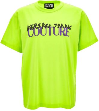Versace Jeans Couture T-shirts en polos - Heren - T-shirts - Groen - M - Katoen - Tops
